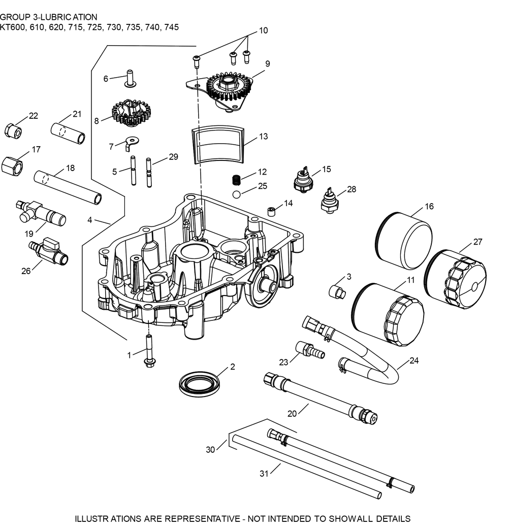 Kt725-3109 Lubrication Diagram and Parts List for KT725-3109  Cub Cadet Lawn Tractor
